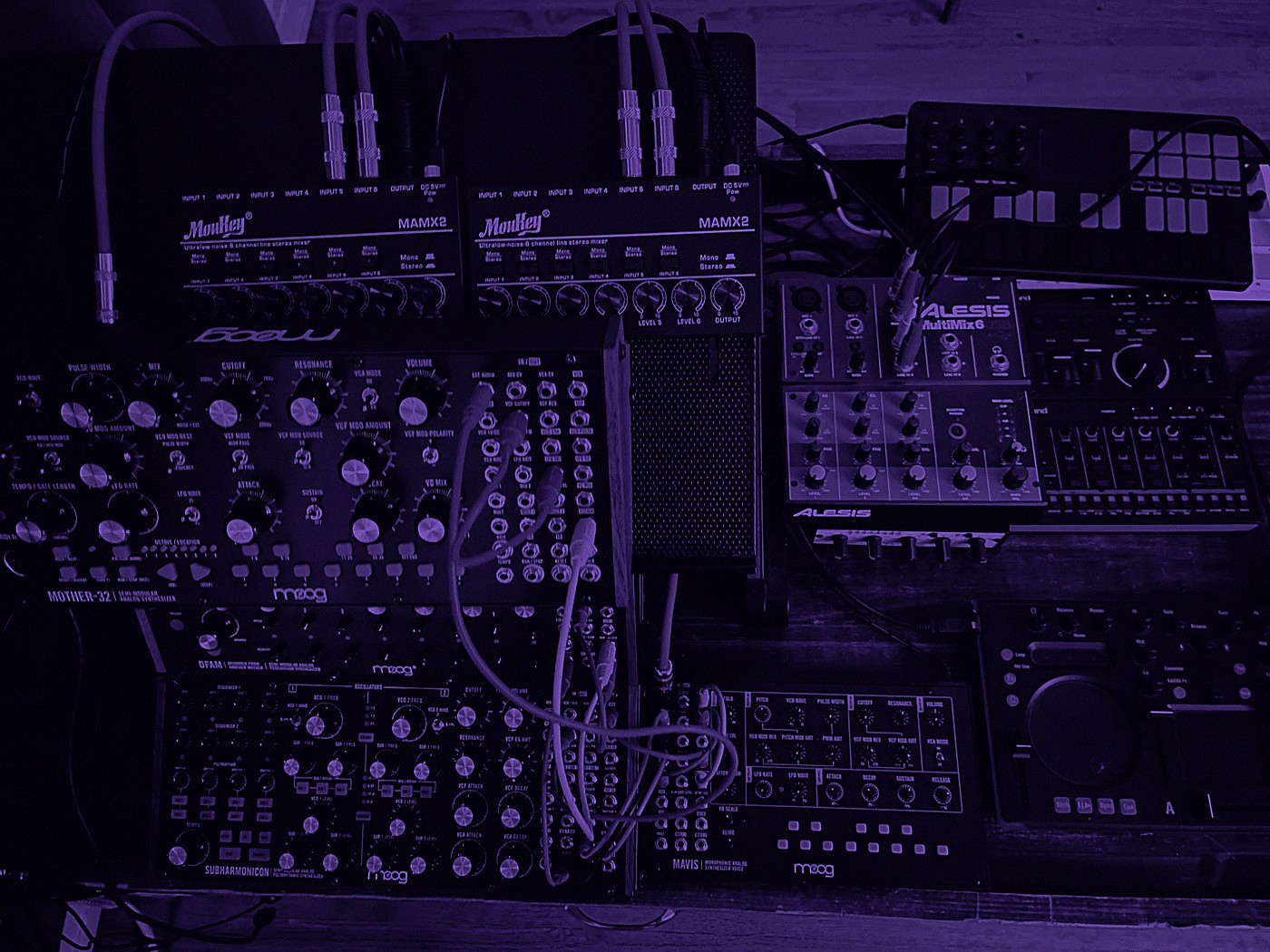 Full studio rig with Mother-32 DFAM and Subharmonicon